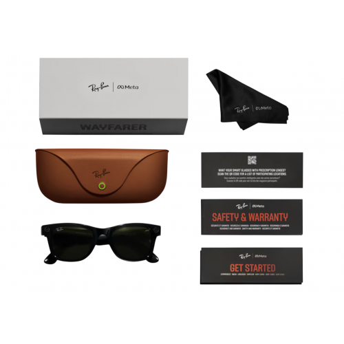 Умные очки Ray-Ban Meta* Wayfarer Gen 1 Matte Black, Фотохромные линзы Clear Transitions Graph.Green (RW4012), размер M